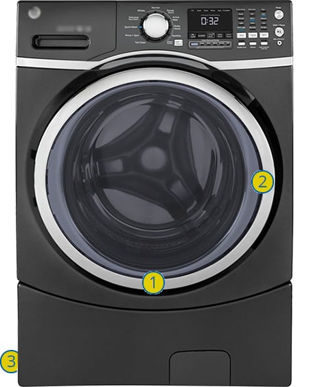 Front-Load Washer Model Number Locations